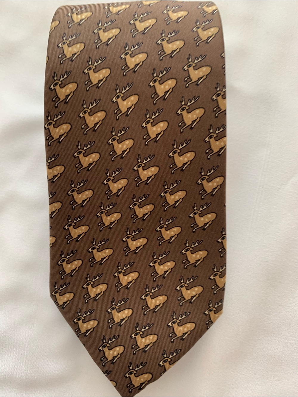 Hermes Deer Pattern Men's Tie -